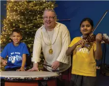  ?? ?? Children from Big Noise Govanhill showed some festive spirit during this week’s winter concert, which showcased their musical talents