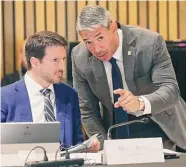  ?? Jerry Lara/staff file photo ?? Mayor Ron Nirenberg, right, could strip District 1 Council member Mario Bravo of committee posts.