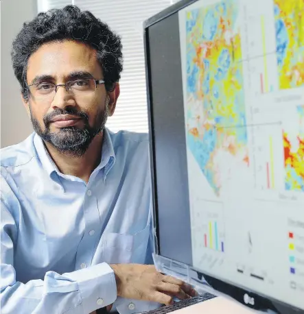  ?? UNIVERSITY OF CALGARY ?? Quazi Hassan is an engineerin­g professor at University of Calgary who for the last five years has been using freely accessible NASA satellite data to forecast forest fires in Alberta. His funding has just been renewed and his project will carry on.