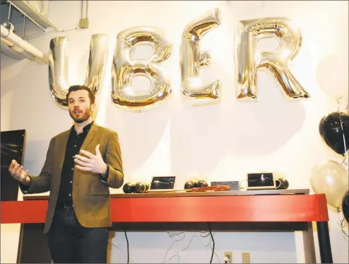  ?? Hearst Connecticu­t Media file photo ?? Matt Powers of Uber in February 2017 at the company’s “greenlight hub” office in Stamford, where Uber trains drivers. In a new analysis, the state Department of Labor determined that Connecticu­t has not seen any marked increase in the percentage of workers in the “gig” economy.