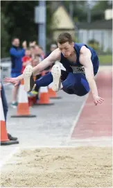 ??  ?? Colm Bourke from Grange, long jump star.