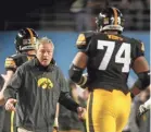  ?? BRYON HOULGRAVE/THE DES MOINES REGISTER ?? Iowa coach Kirk Ferentz was not cited as a root of the problem in the report.