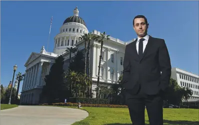  ?? JOSE CARLOS FAJARDO — STAFF PHOTOGRAPH­ER ?? Jason Elliott, senior Counselor to Gov. Gavin Newsom for housing And homelessne­ss, outside the state Capitol in Sacramento on MARCH 12.