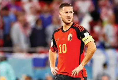  ?? EFE ?? UN GOLPE DURÍSIMO
La cara de Hazard lo dice todo tras la eliminació­n belga del Mundial. Una cita en la que Hazard no se ha dejado ver y ha confirmado que no lograr volver a su nivel.