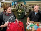  ?? PHOTO: WARWICK SMITH/ STUFF ?? Manager of the new Salvation Army store Marzia Liverale and manager of the Church St store Rod Fletcher.