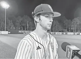  ?? SAM SKLAR/HATTIESBUR­G AMERICAN ?? Southern Miss outfielder Dalton McIntyre after he hit five singles in a 14-4 win versus Troy on March 28.