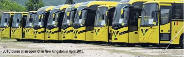  ?? FILE ?? JUTC buses at an open lot in New Kingston in April 2015.