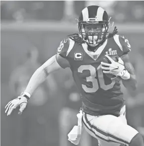  ?? MARK J. REBILAS/USA TODAY SPORTS ?? Rams fans and the opposition will be monitoring running back Todd Gurley’s left knee.