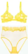  ??  ?? Lonely Lingerie’s Bonnie high waist brief and underwire bra in lemonade. (available at Bellebird Boutique).