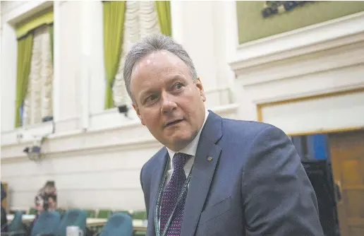  ?? Justin Tang / THE CANADIAN PRESS ?? Bank of Canada governor Stephen Poloz says Canada’s growth will start to rebound this quarter, then really take off in the second half, thanks to a burgeoning U.S. economy and stable oil prices.