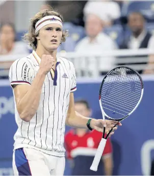  ??  ?? Alexander Zverev wearing Adidas Originals during the US Open tennis tournament last week.