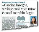  ??  ?? L’intervista a Susanna Ceccardi, sindaca leghista di Cascina, pubblicata sul Corriere Fiorentino di ieri