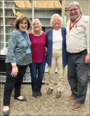  ?? (Photo provided) ?? Claudia Gimbel, far left, is shown with Cass Hammond, the clerk deputy working with elections, Kathy Brown, and J. Swygart on Election Day at the Clerk’s Office. Gimbel, the secretary for the Adams County Democratic Party, announced at Thursday night’s meeting of county Democrats she will soon be moving to Utah and that this week’s meeting would be her last. She worked with the early voting program.