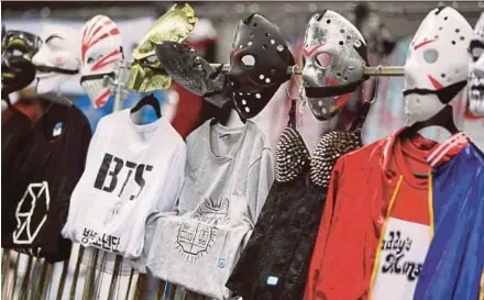  ?? EPA PIC ?? Accessorie­s for cosplay at the Frankfurt Book Fair in Frankfurt am Main, Germany, yesterday.