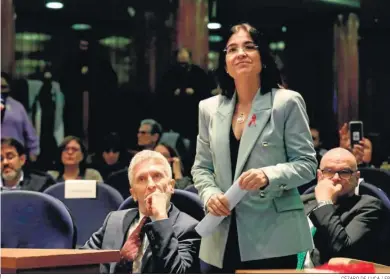  ?? CÉZARO DE LUCA / EP ?? La ministra de Sanidad, Carolina Darias, durante el acto por el Día Mundial del Sida.