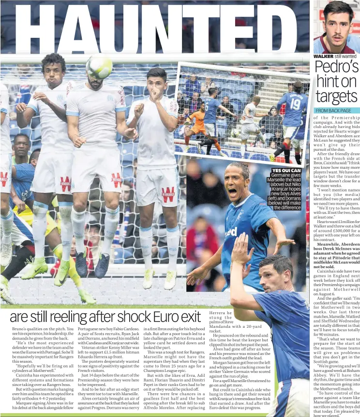  ??  ?? YES OUI CAN GGermainei givesi Marseille the lead (above) but Niko Kranjcar hopes new boys Alves (left) and Dorrans (below) will make the difference