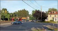  ?? MEDIANEWS GROUP FILE PHOTO ?? Drivers make turns according to turn arrows at the offset intersecti­on of Cowpath and Orvilla roads in Hatfield Township in 2016.