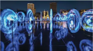  ?? ?? Light installati­on titled ‘Waves of Reflection­s’ at the Al Majaz Waterfront during the Sharjah Light Festival.