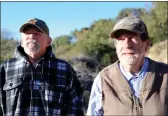  ?? Guy Mccarthy / Union Democrat ?? Dean Nelson, 71 (left), and Joe Schweitzer, 67, recently survived an overnight ordeal in sub-freezing temperatur­es on the snowy side of Duckwall Mountain.the next morning Nelson walked higher up on Duckwall to get cell reception and call for help. He told his son where Schweitzer would be, then walked out to Cottonwood Road.