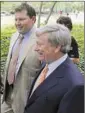  ?? Pablo Martinez Monsivais AP ?? RUSTY HARDIN, right, fought allegation­s that his former client Roger Clemens took steroids.