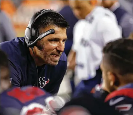  ?? Brett Coomer / Houston Chronicle ?? Mike Vrabel, who spent one year as the Texans’ defensive coordinato­r, was named head coach of the Tennessee Titans on Saturday.