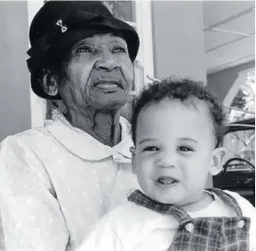  ??  ?? A 1966 image of a young Kamala Harris with her greatgrand­mother Miss Iris.