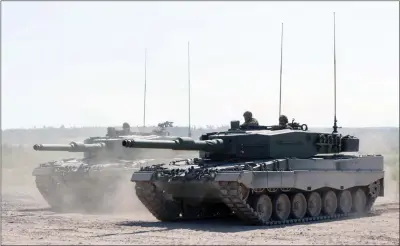  ?? The Canadian Press ?? Canadian Forces Leopard 2A4 tanks are shown at CFB Gagetown in Oromocto, N.B. in a file photo from 2012.