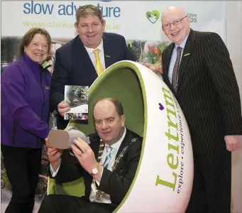  ??  ?? Pictured at the Holiday World Show RDS Dublin were, Phyl Foley Leitrim Tourism, Enda McGloin Cathaoirle­ach Leitrim County Council, Lar Power, Chief Executive Leitrim Tourism and Joseph Hilhooly, Director of Services Leitrim County Council.
