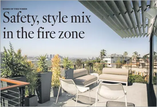  ?? Photograph­s by Maria Alejandra Cardona (except where indicated otherwise) Los Angeles Times ?? FIRE-RESISTANT WINDOWS look out at Los Angeles from the living room of a 1960s home that has been recently renovated by the architectu­re firm SweisKloss.