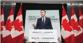  ?? CP PHOTO CHRISTOPHE­R KATSAROV ?? New figures in this week’s federal budget suggest billions from the government’s infrastruc­ture program now won’t be spent until after Canadians go to the polls next year. Finance minister Bill Morneau speaks to media Thursday.