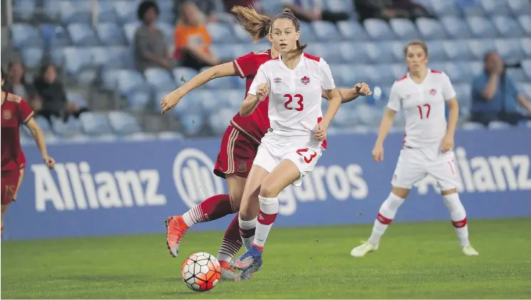  ?? — CP FILES ?? Chilliwack’s Jordyn Huitema, 15, will be joining the women’s national soccer team for a tour of Europe, including matches against Germany and Sweden.