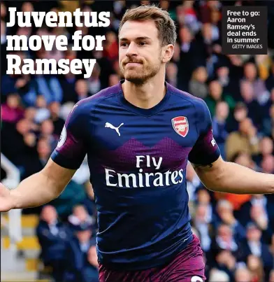  ?? GETTY IMAGES ?? Free to go: Aaron Ramsey’s deal ends in summer