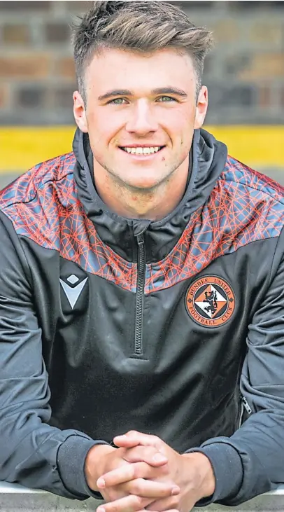  ?? Pictures: Mhairi Edwards/SNS. ?? Long-serving United defender Jamie Robson, above, has experience­d the highs and lows during his time at Tannadice, including Premiershi­p play-offs agony. He is pictured taking on St Mirren’s Kyle McAllister in the 2018-19 play-off final first leg at Tannadice.