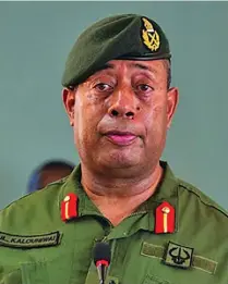  ?? Photo: Leon Lord ?? Republic of Fiji Military Forces (RFMF) Commander Major-General Ro Jone Kalouniwai.