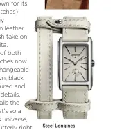  ?? ?? Steel Longines DolceVita x YVY watch, $2,390, Longines