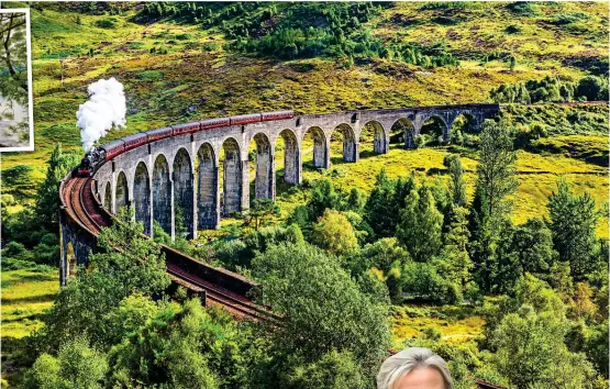  ?? ?? MAGICAL: The Jacobite train on the Glenfinnan Viaduct. Top left: Loch Morar
