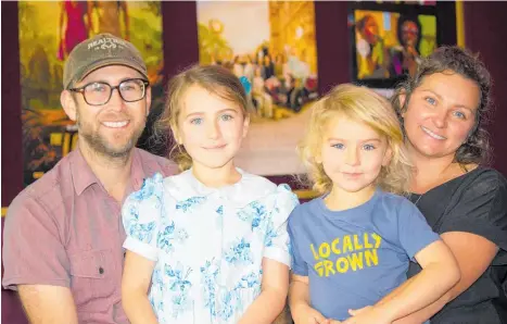  ?? ?? Derrick, Isla, Iden, and Alaina Sims at the Regent in Pahiatua.