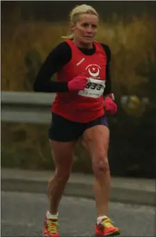  ??  ?? Nuala Reilly ran in the Balbriggan 10K on St Patrick’s Day.