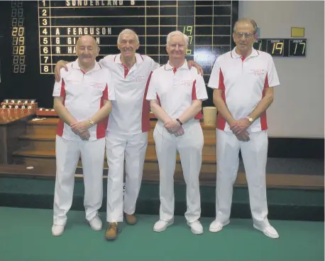  ??  ?? Sunderland B winning rinks Ronnie Hart, Stevie Kempster, Billy Conway and Peter Bulmer.