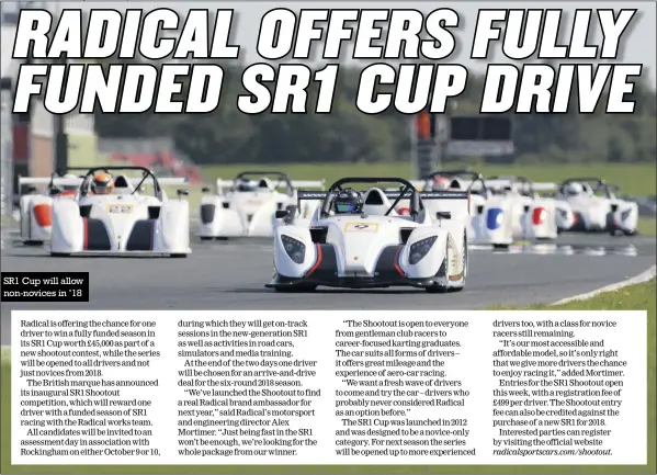  ??  ?? SR1 Cup will allow non-novices in ’18 Photos: Ollie Read, Jakob Ebrey, Mazda Motorsport­s