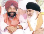  ?? SANJEEV KUMAR/HT ?? Parallel jathedar Bhai Dhian Singh Mand and exCong MP Jagmeet Singh Brar at Bargari in Faridkot on Sunday.