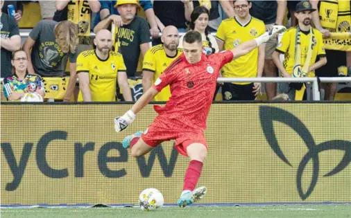  ?? CHICAGO FIRE FC ?? Gabriel Slonina made a career-high nine saves Saturday against the Crew. The Fire are six points out of the final playoff spot with five games left.