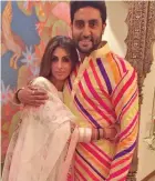  ??  ?? Abhishek Bachchan and sister Shweta.