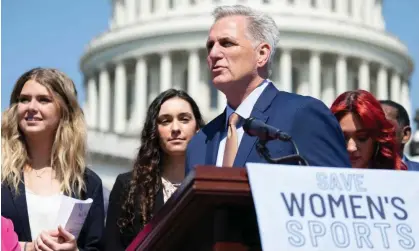  ?? Photograph: Saul Loeb/AFP/Getty Images ?? Speaker of the House Kevin McCarthy, speaks outside the US Capitol in Washington DC on Thursday.