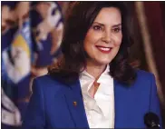  ?? COURTESY MICHIGAN OFFICE OF THE GOVERNOR ?? Gov. Gretchen Whitmer delivers her virtual State of the State address the state, in Lansing.