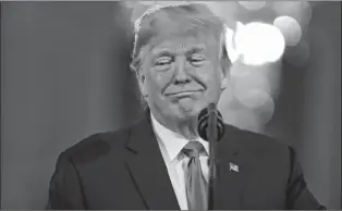  ?? AP PHOTO ?? U.S. President Donald Trump speaks during a news conference in the East Room of the White House Wednesday.