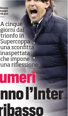  ?? ANSA ?? Simone Inzaghi 46 anni