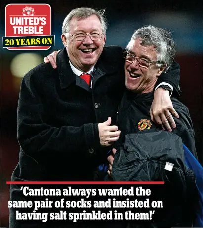  ?? PA ?? Brothers in arms: former United kit man Albert Morgan shares a joke with Sir Alex Ferguson