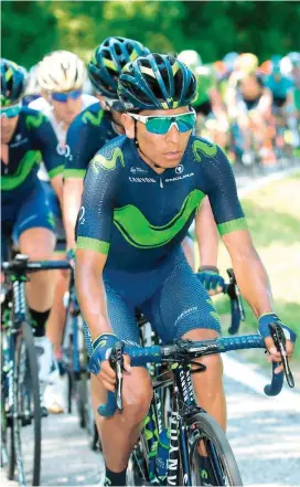  ?? FOTO AFP ?? Nairo Quintana muestra un buen estado de forma en la carrera italiana, en la que aún resta la tercera semana, en la que ha evidenciad­o gran rendimient­o en las grandes vueltas.