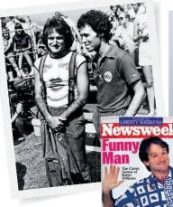  ??  ?? THE JOKER IS WILD Clockwise: Williams, with Crystal in 1980, described improvisat­ion as “sex without guilt”; Zenovich; on Newsweek’s cover in 1986.